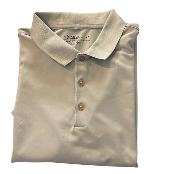 Nike Mens Dri-Fit Polo Shirt Gray Short Sleeve Performance Golf Top‎ Size L - Picture 12 of 16